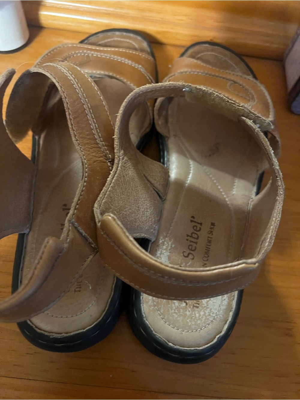 Josef seibel Brown Leather Adjustable Sandals for Women